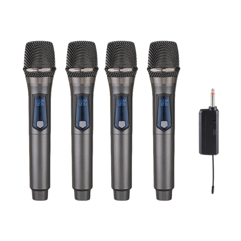 2.4G一拖四無線麥克風動圈舞台KTV戶外家庭直播麥克風無線一拖四