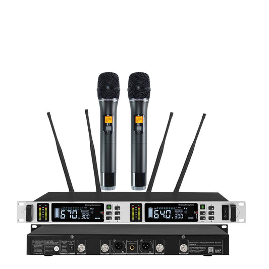 無線麥克風真分集接收300公尺一拖二KTV演出麥克風無線麥克風設備