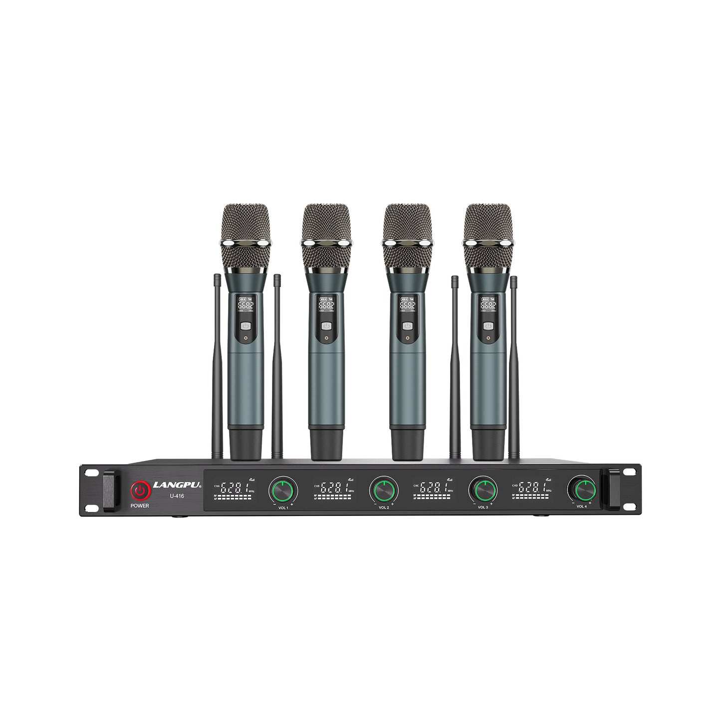 一拖四無線麥克風真U段舞台專業演出會議家用娛樂K歌動圈式麥克風