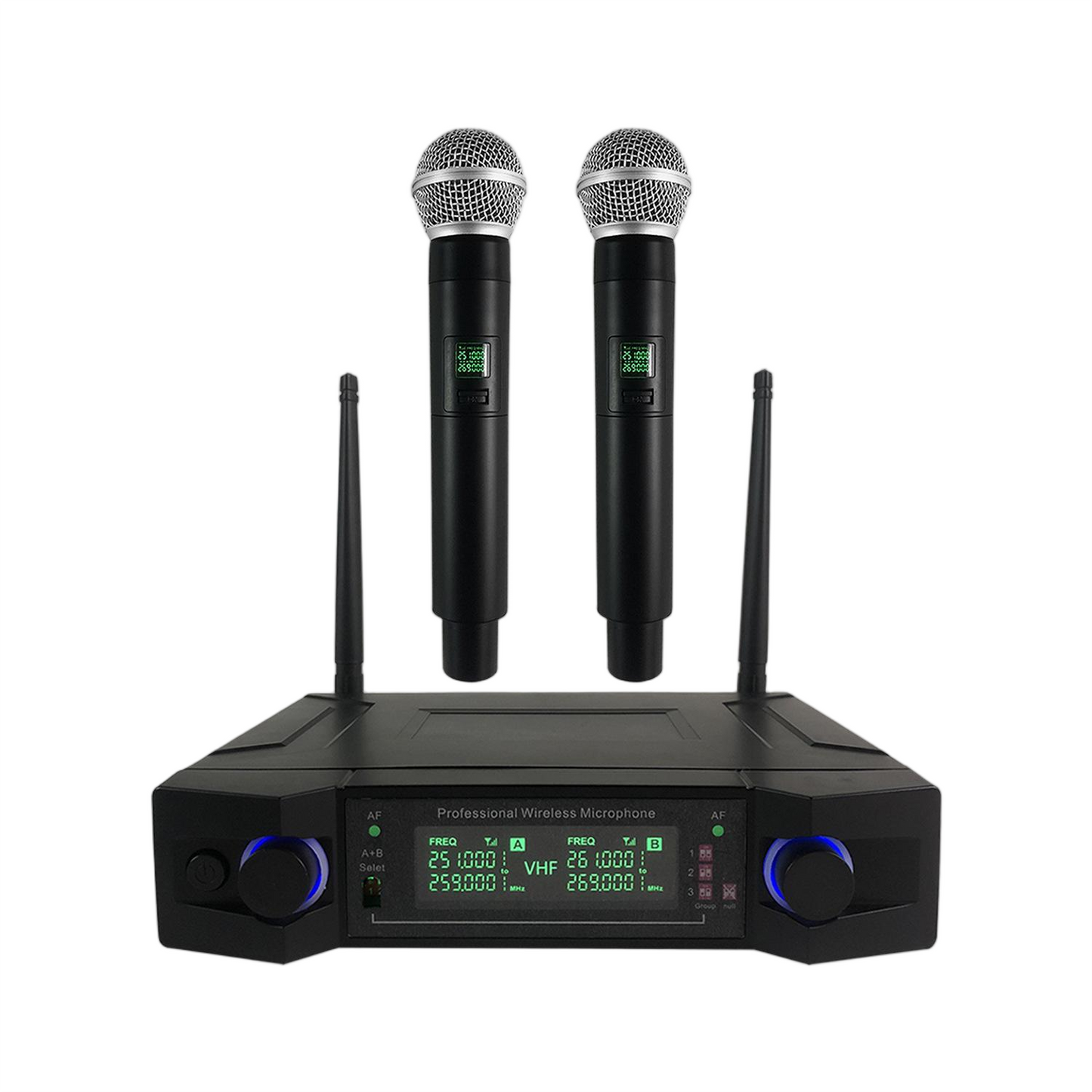 V段無線麥克風家用一拖二麥克風演出會議K歌VHF動圈麥克風