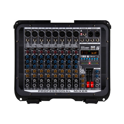 高功率帶功放混音器8路手提箱式戶外演出mixer混音器混音器混音台